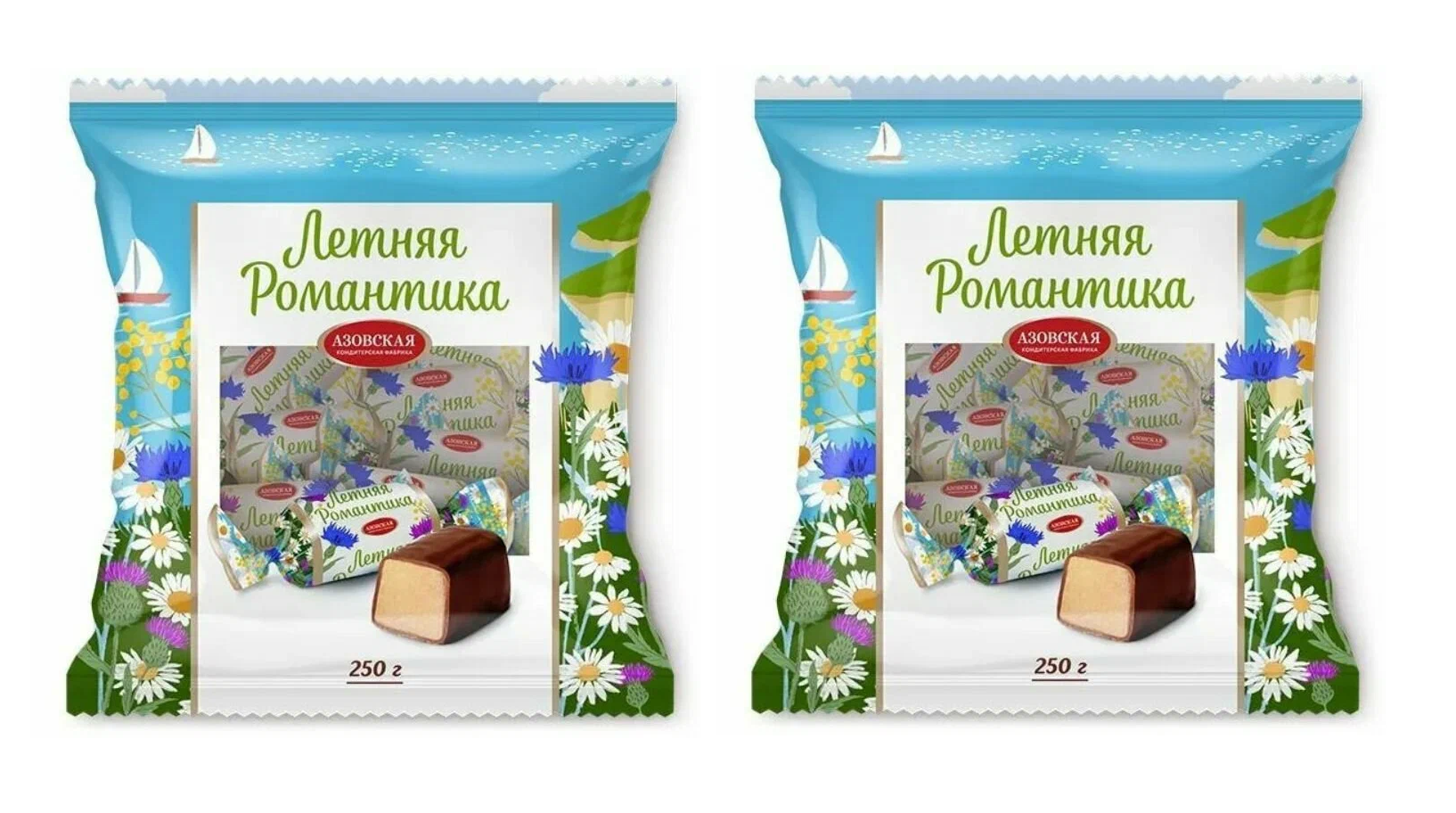 

Конфеты Азовская КФ помадные Летняя романтика, 250 г х 2 шт