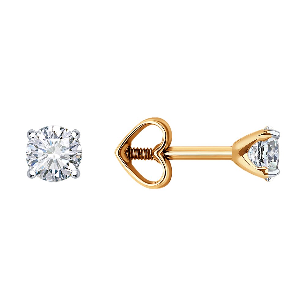 

Серьги из красного золота Diamant 51-122-01366-3, фианит, 51-122-01366-3
