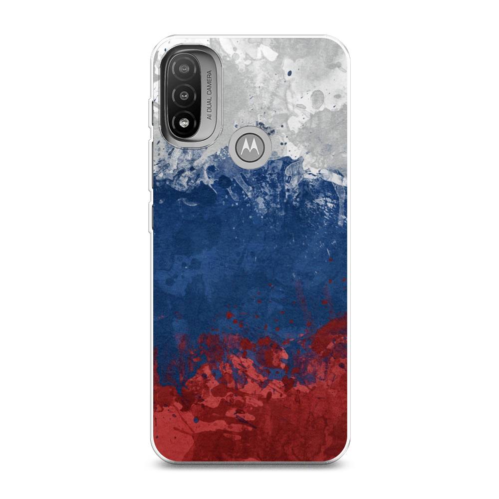 фото Силиконовый чехол "флаг россии неровный" на motorola moto e20 awog