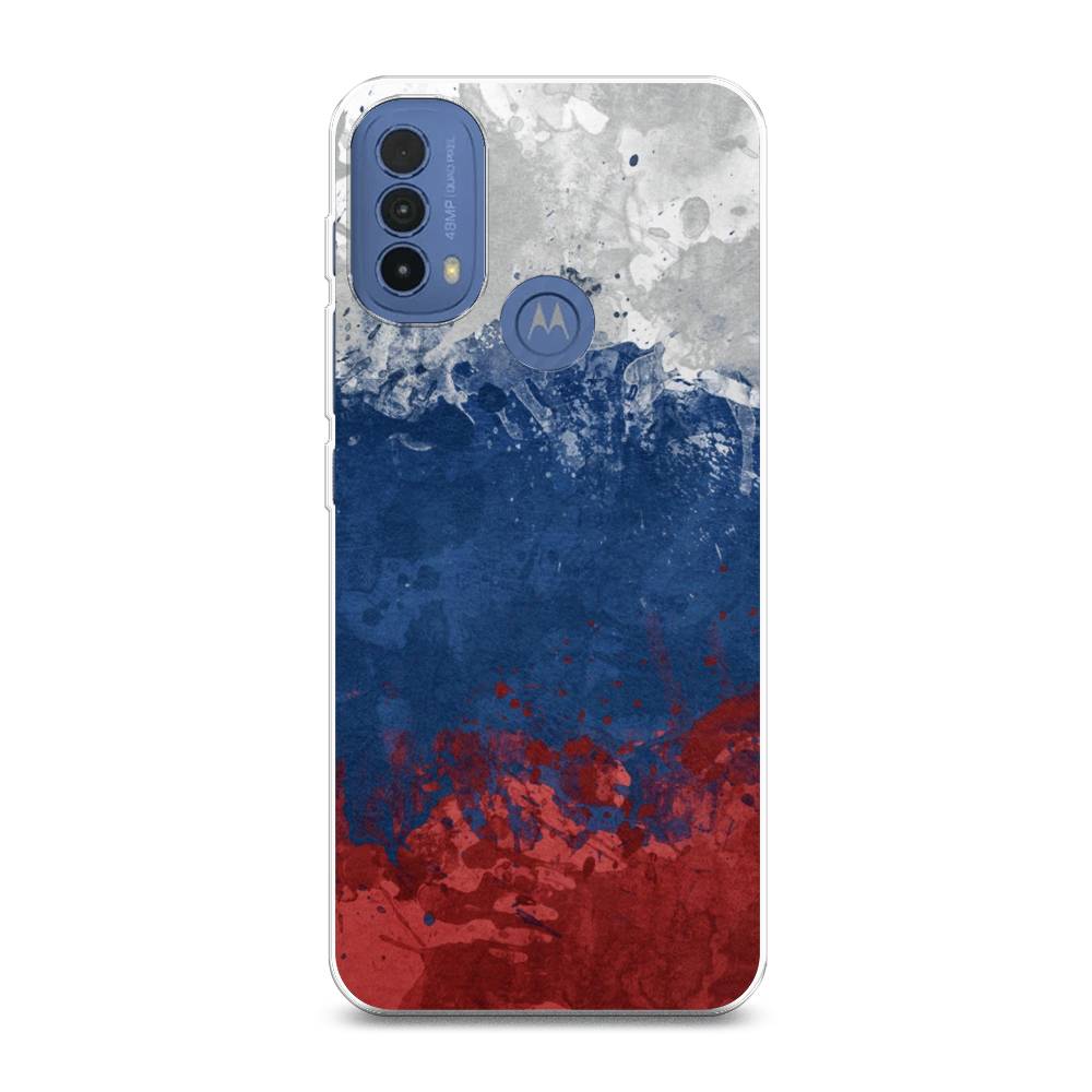 фото Силиконовый чехол "флаг россии неровный" на motorola moto e30 awog