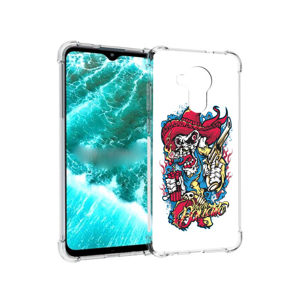 

Чехол MyPads Tocco для Nokia C30 нарисованный скелет с писталетом (PT227054.117.513), Прозрачный, Tocco