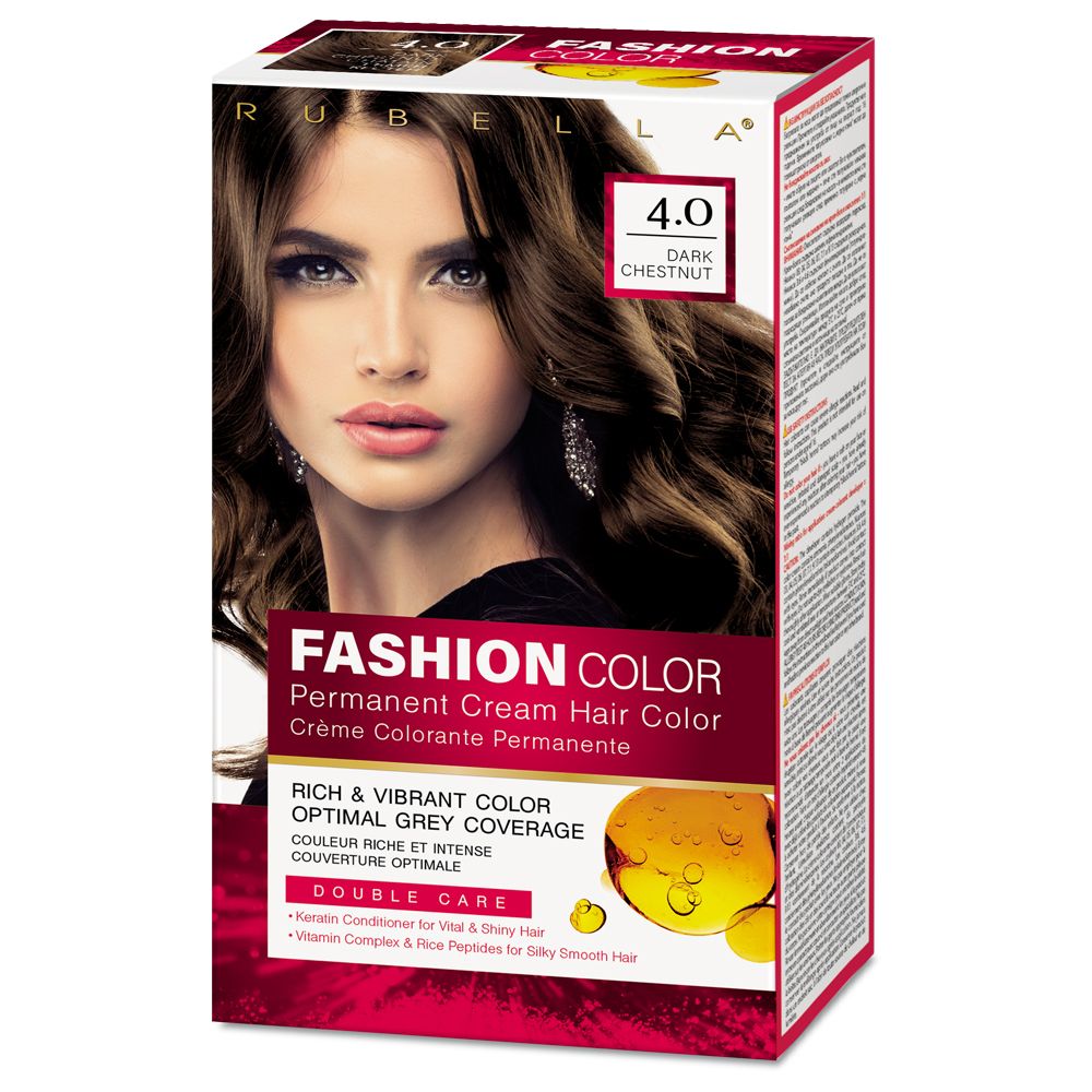 Стойкая крем-краска для волос Rubella, Fashion Color 4.0 Темно-Каштановый, 50 мл