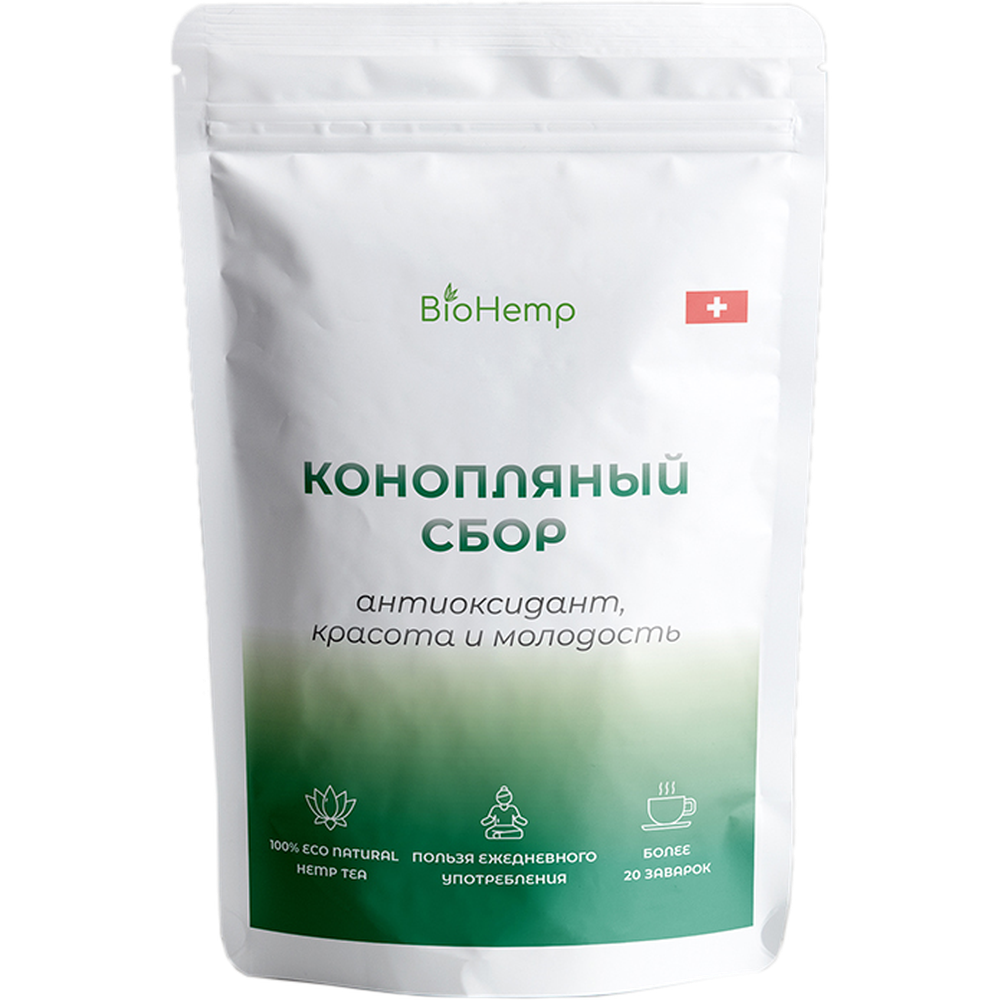 

Чай травяной BioHemp Конопляный сбор Антиоксидант, красота и молодость 20 г