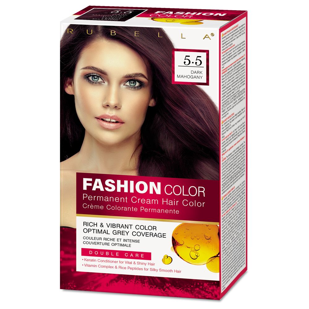 Стойкая крем-краска для волос Rubella, Fashion Color 5.5 Темного Красного дерева, 50 мл стойкая крем краска для волос rubella fashion color 3 0 темный шоколад 50 мл 3 шт