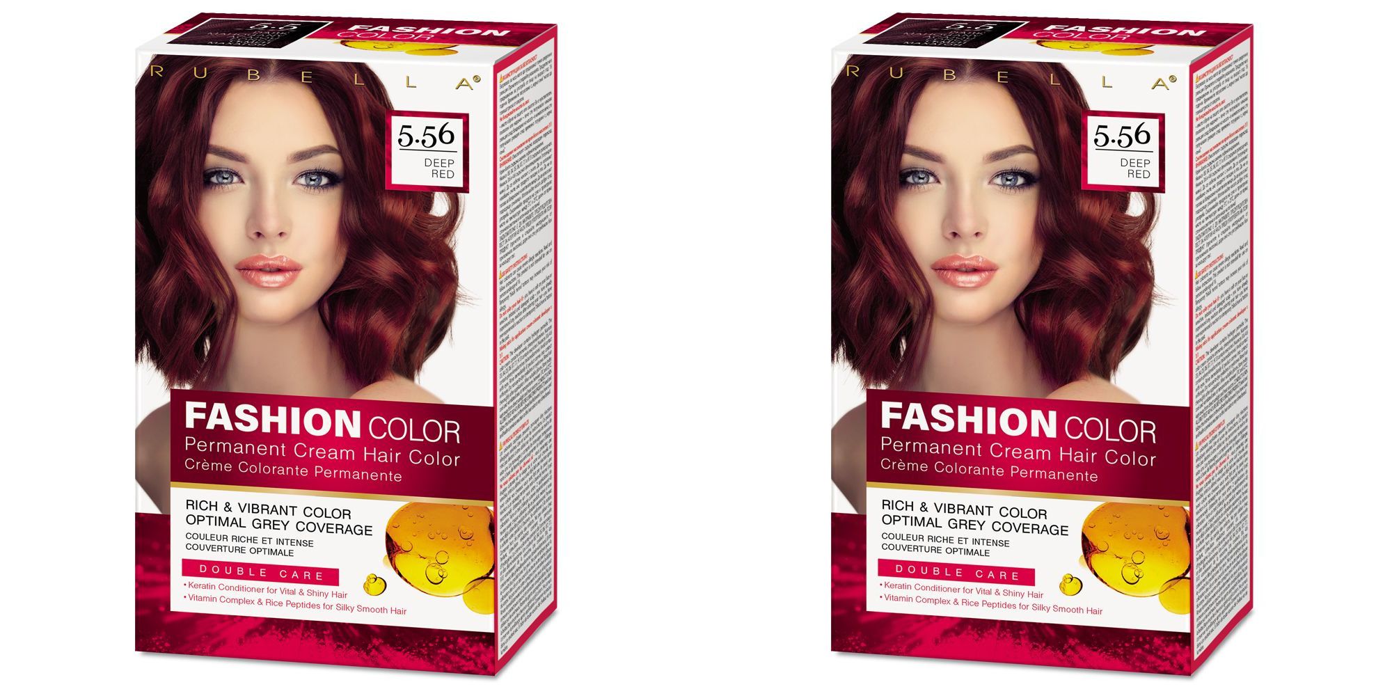 Стойкая крем-краска для волос Rubella, Fashion Color 5.56 Темно-красный, 50 мл, 2 шт стойкая крем краска для волос rubella fashion color 3 0 темный шоколад 50 мл 2 шт