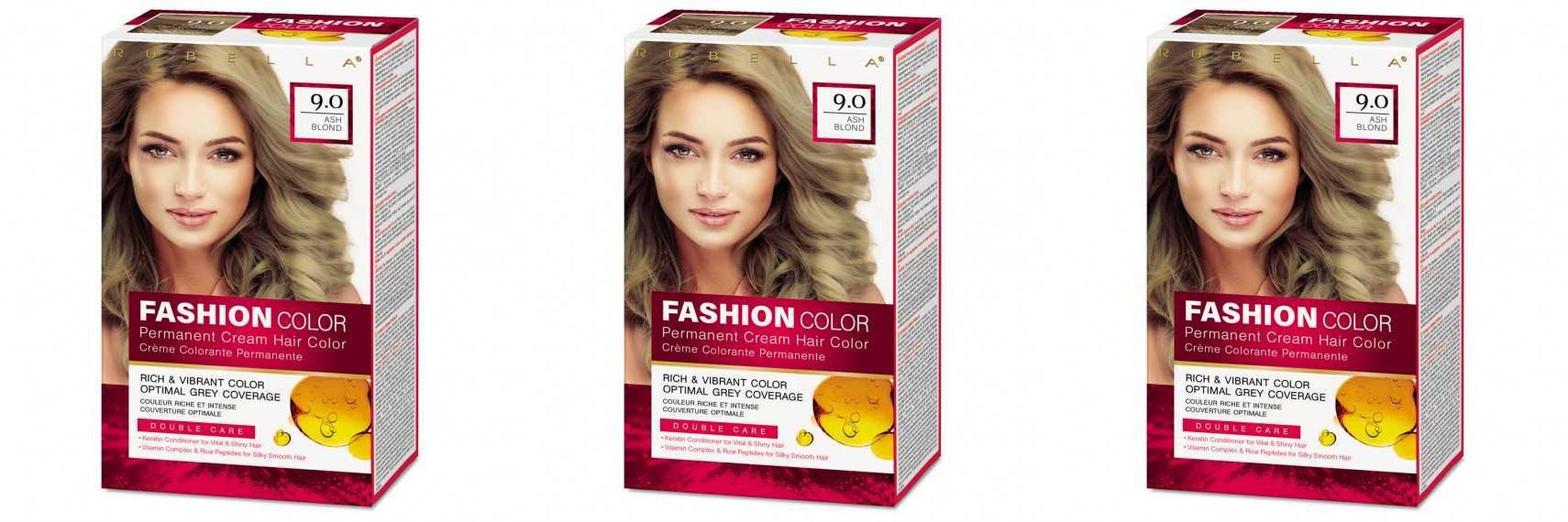 Краска для волос Rubella, Ash Blond, Тон 7.53 Пепельно-русый, 50 мл, 3 шт стойкая крем краска для волос rubella fashion color 3 0 темный шоколад 50 мл 3 шт