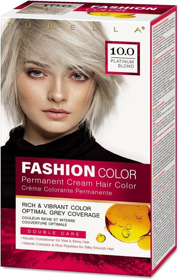 Стойкая крем-краска для волос Rubella, Fashion Color 10.0 Платиновый блонд, 50 мл стойкая крем краска для волос rubella fashion color 3 0 темный шоколад 50 мл 3 шт