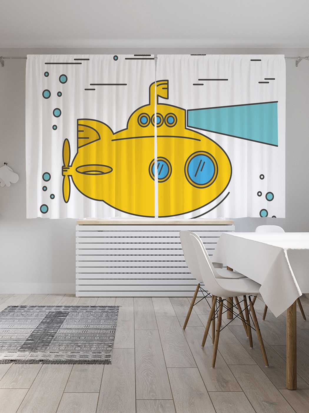 фото Классические шторы joyarty "подводная скорость", серия oxford delux, 2 полотна 145x180 см