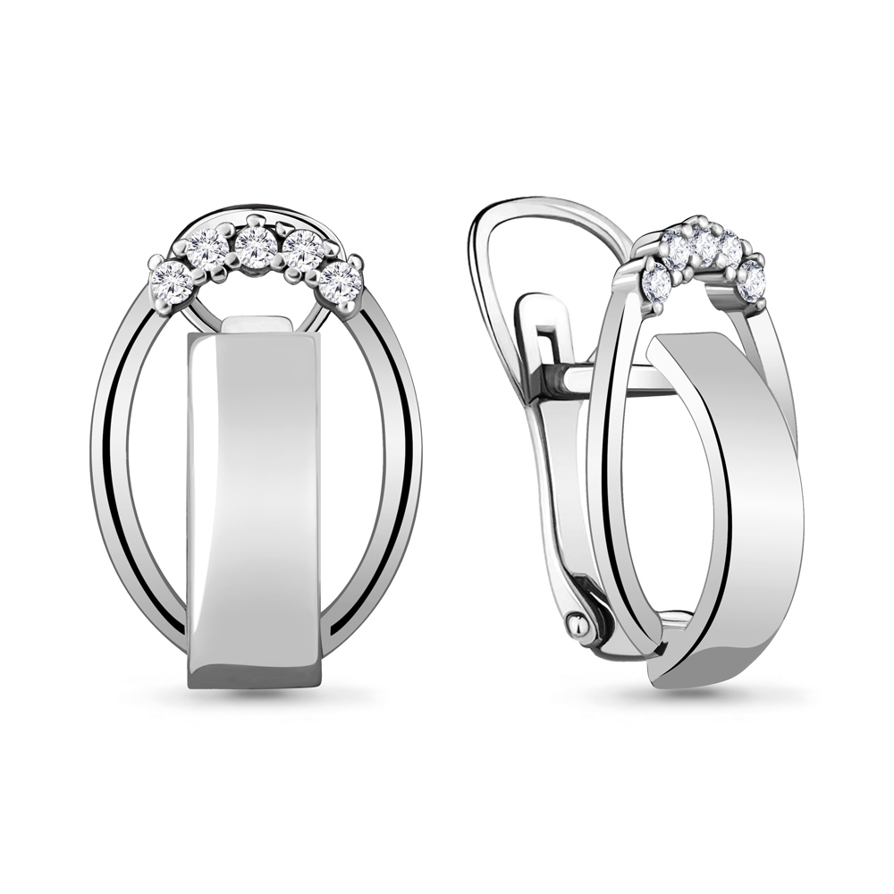 

Серьги из серебра с фианитом Aquamarine 48260А_925_р, 48260А_925_р