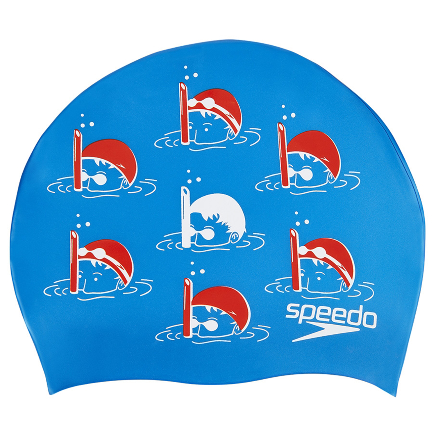 

Шапочка для плавания Speedo Junior Slogan Cap C524 blue/red, Голубой;красный, Junior Slogan Cap