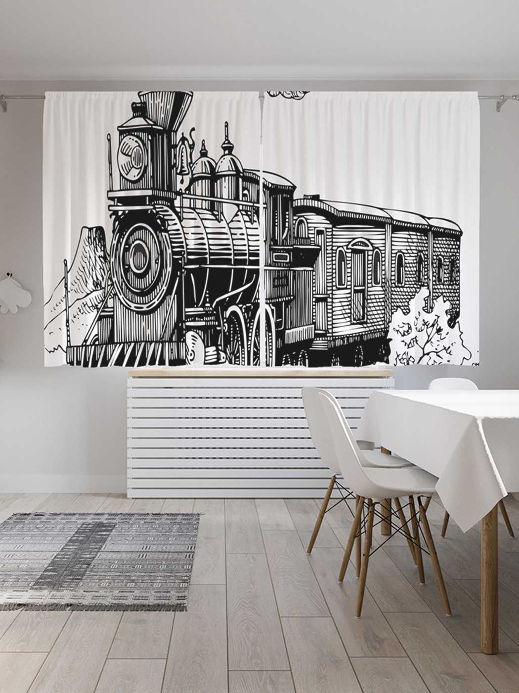 

Классические шторы JoyArty "Старинный паровоз", серия Oxford DeLux, 2 полотна 145x180 см, Старинный паровоз