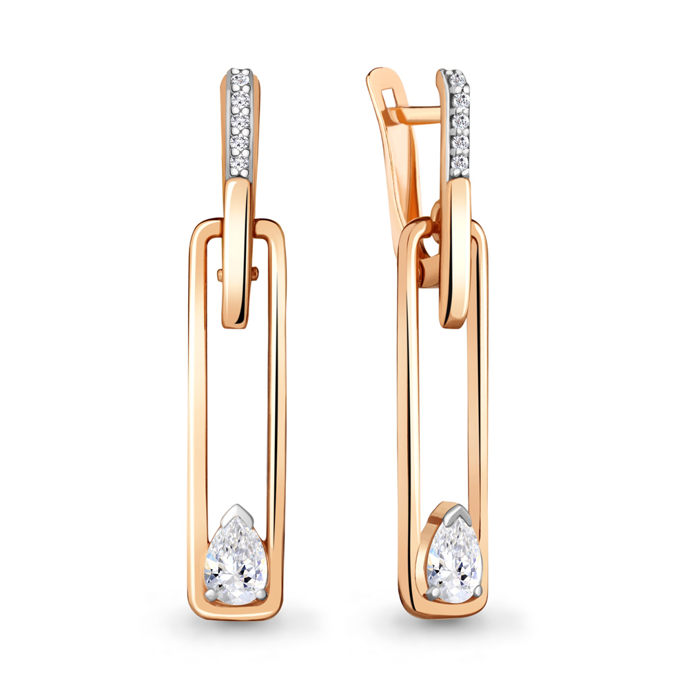 

Серьги подвески из серебра с фианитом Aquamarine 48262А_925_з, 48262А_925_з