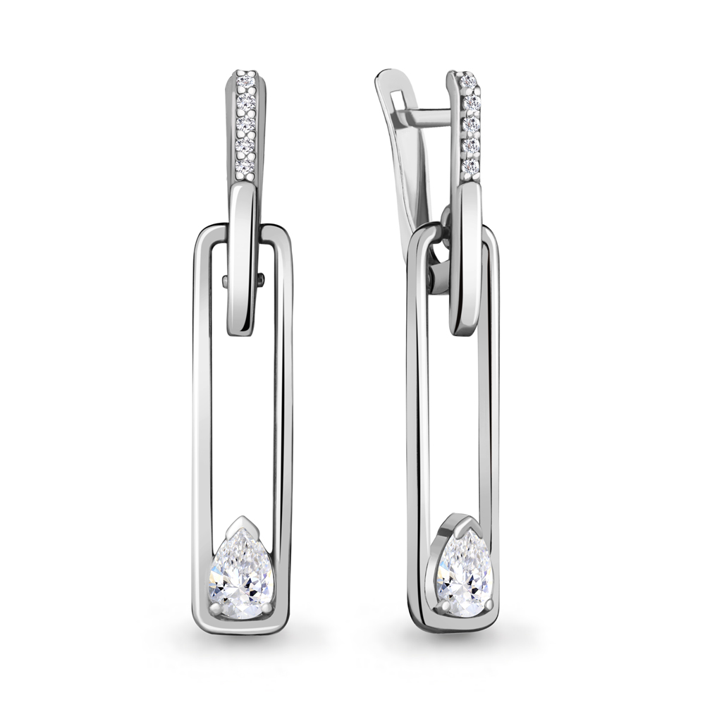 

Серьги подвески из серебра с фианитом Aquamarine 48262А_925_р, 48262А_925_р