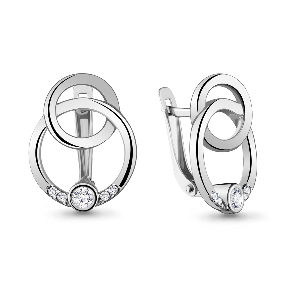 

Серьги из серебра с фианитом Aquamarine 48263А_925_р, 48263А_925_р