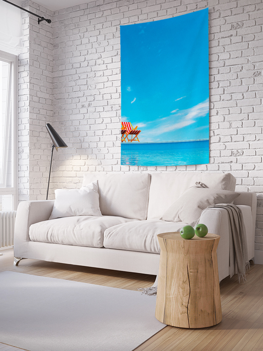 

Вертикальное фотопанно на стену JoyArty На краю бассейна 150x200 см, На краю бассейна