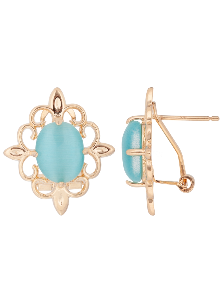 

Серьги из ювелирного сплава Lotus Jewelry 3040E-06CA, кошачий глаз, 3040E-06CA