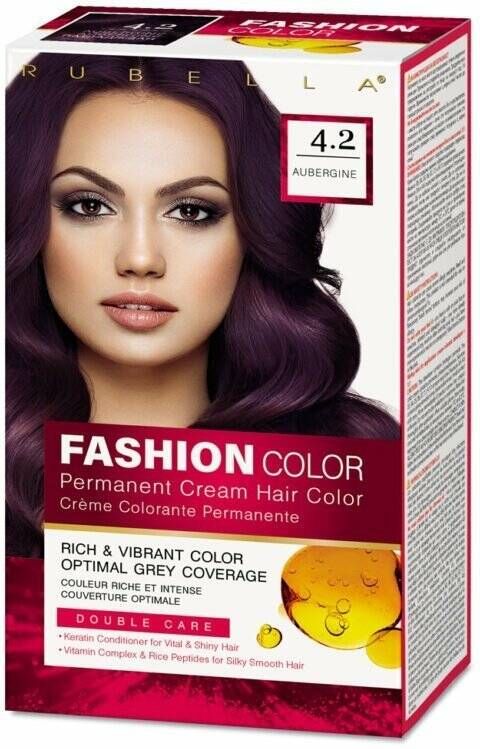 

Стойкая крем-краска для волос Rubella, Fashion Color 4.2 Баклажан, 50 мл, Фиолетовый