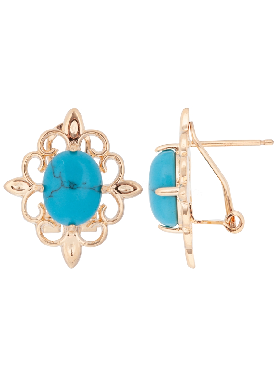 

Серьги из ювелирного сплава Lotus Jewelry 3040E-06tq, бирюза, 3040E-06tq