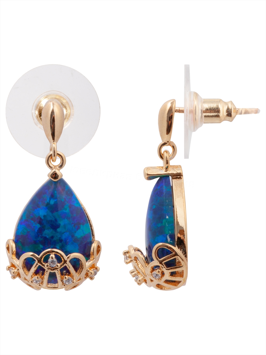 

Серьги из бижутерного сплава Lotus Jewelry 3044E-23OJK14, опал/циркон, 3044E-23OJK14