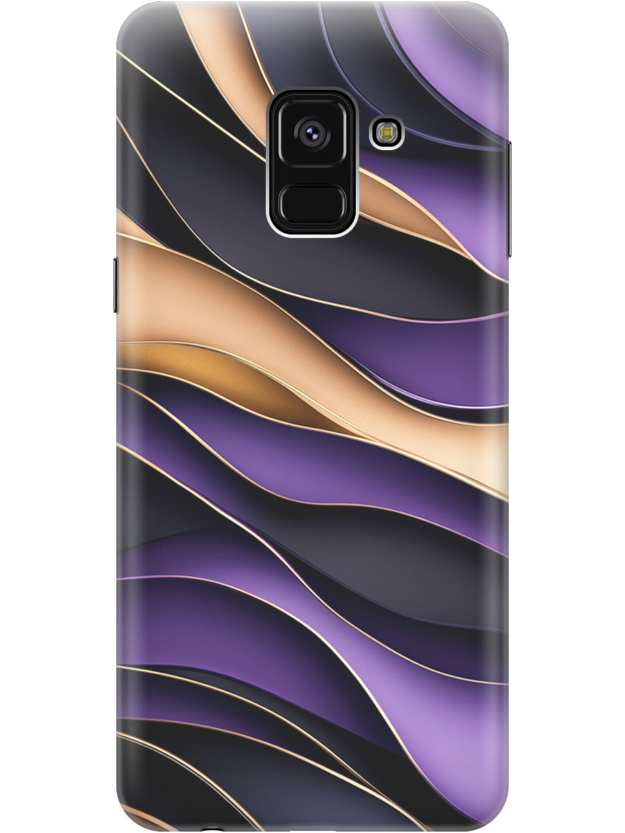 

Силиконовый чехол на Samsung Galaxy A8+ (2018) с принтом "Сиреневые волны", Прозрачный;фиолетовый;черный, 716847631