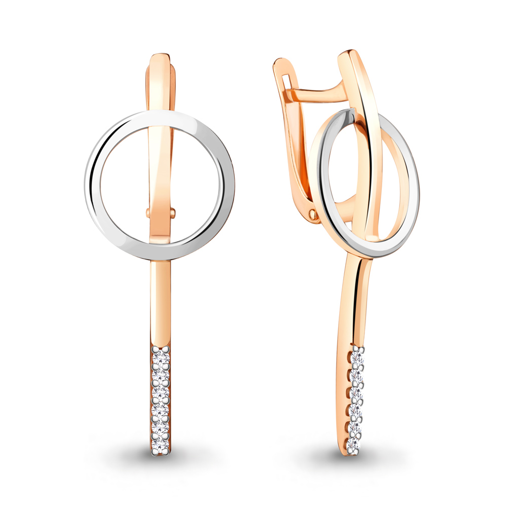 

Серьги из серебра с фианитом Aquamarine 48265А_925_з, 48265А_925_з