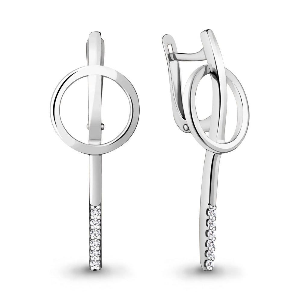 

Серьги из серебра с фианитом Aquamarine 48265А_925_р, 48265А_925_р