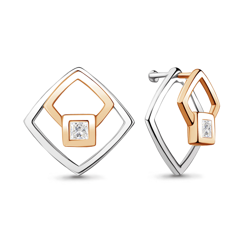 

Серьги джекеты из серебра с фианитом Aquamarine 48267_925_з, 48267_925_з