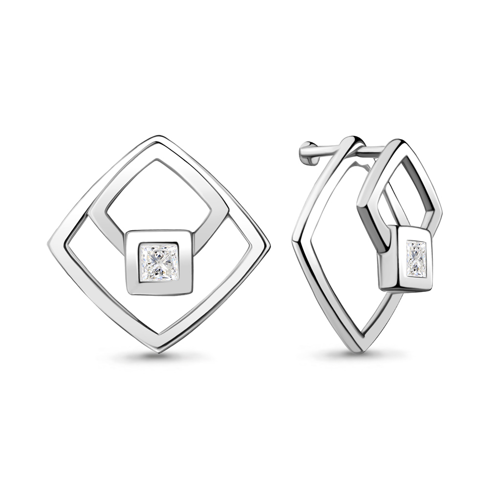 

Серьги джекеты из серебра с фианитом Aquamarine 48267_925_р, 48267_925_р