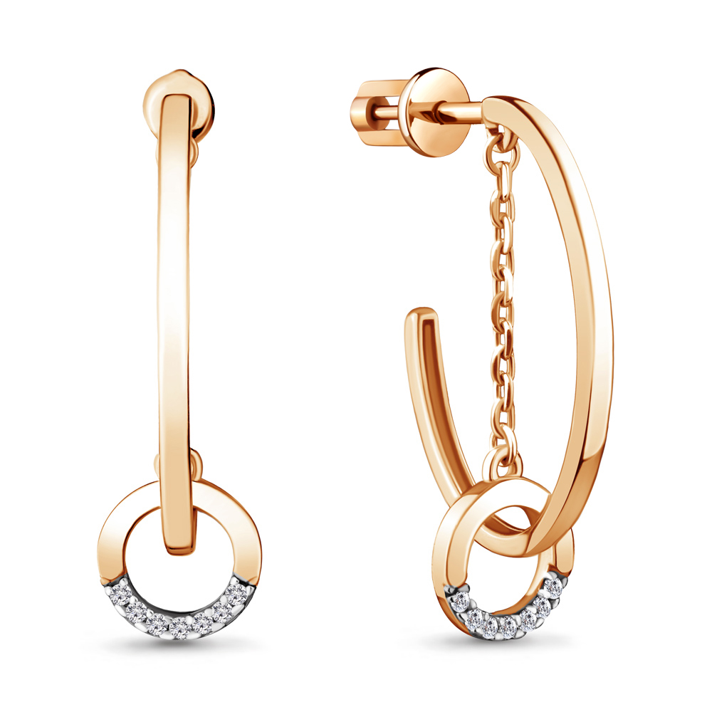 

Серьги подвески из серебра с фианитом Aquamarine 48268А_925_з, 48268А_925_з