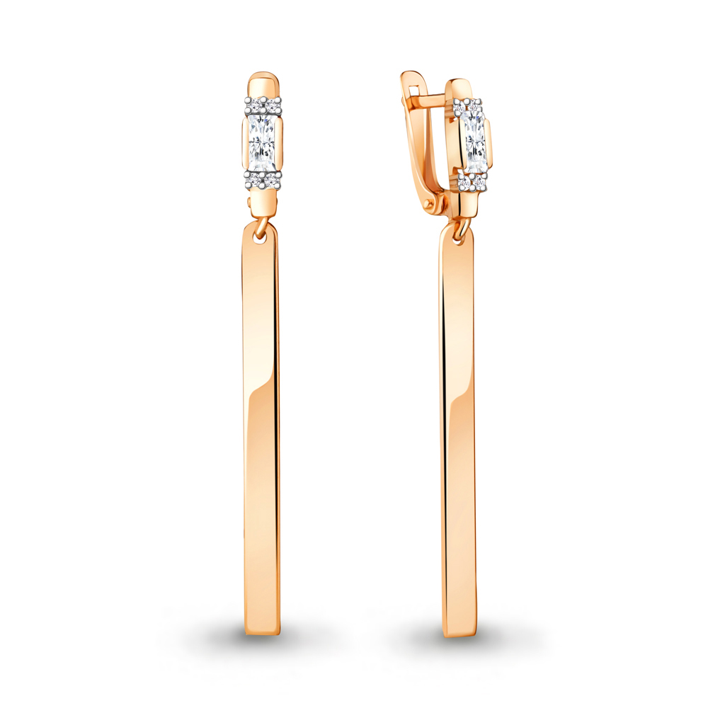

Серьги подвески из серебра с фианитом Aquamarine 48270А_925_з, 48270А_925_з