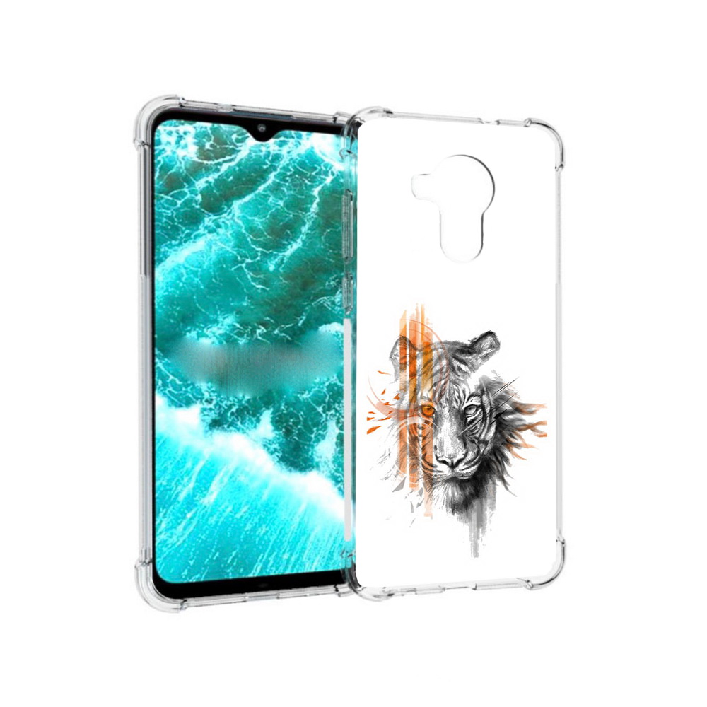 

Чехол MyPads Tocco для Nokia C30 огненный тигр (PT227054.117.526), Прозрачный, Tocco