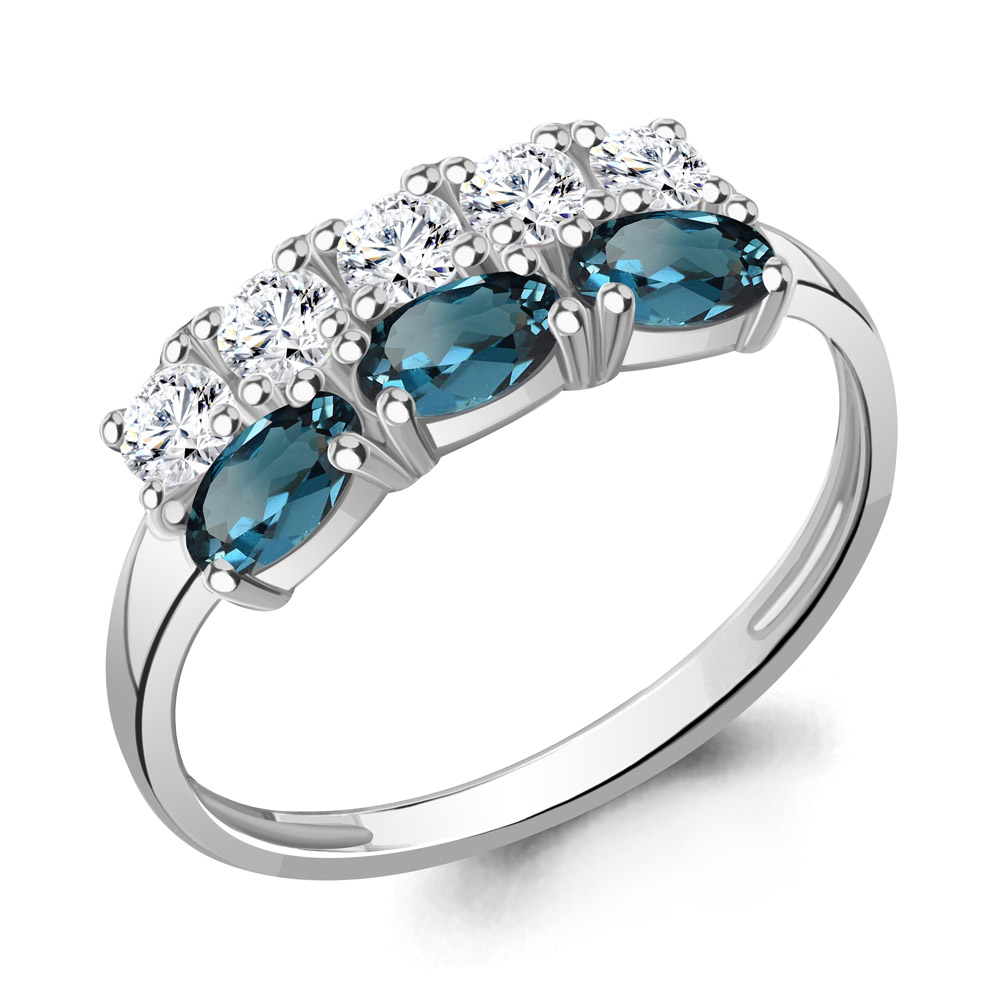 фото Кольцо из серебра с топазом р. 18 aquamarine 6535508а_925_р