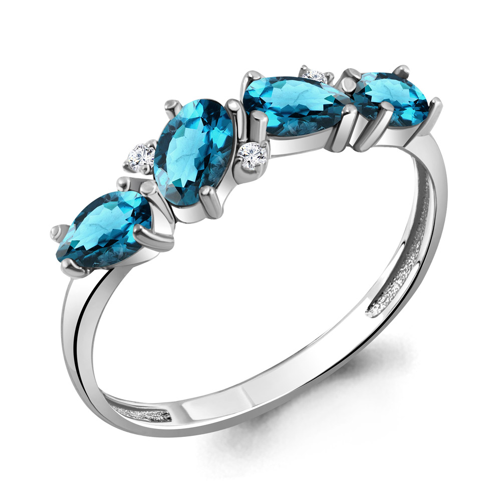 

Кольцо из серебра с топазом р. 16,5 Aquamarine 6535808А_925_р, 6535808А_925_р