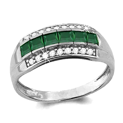 

Кольцо из серебра с агатом/фианитом р., Aquamarine 6536409А, 6536409А_925_р