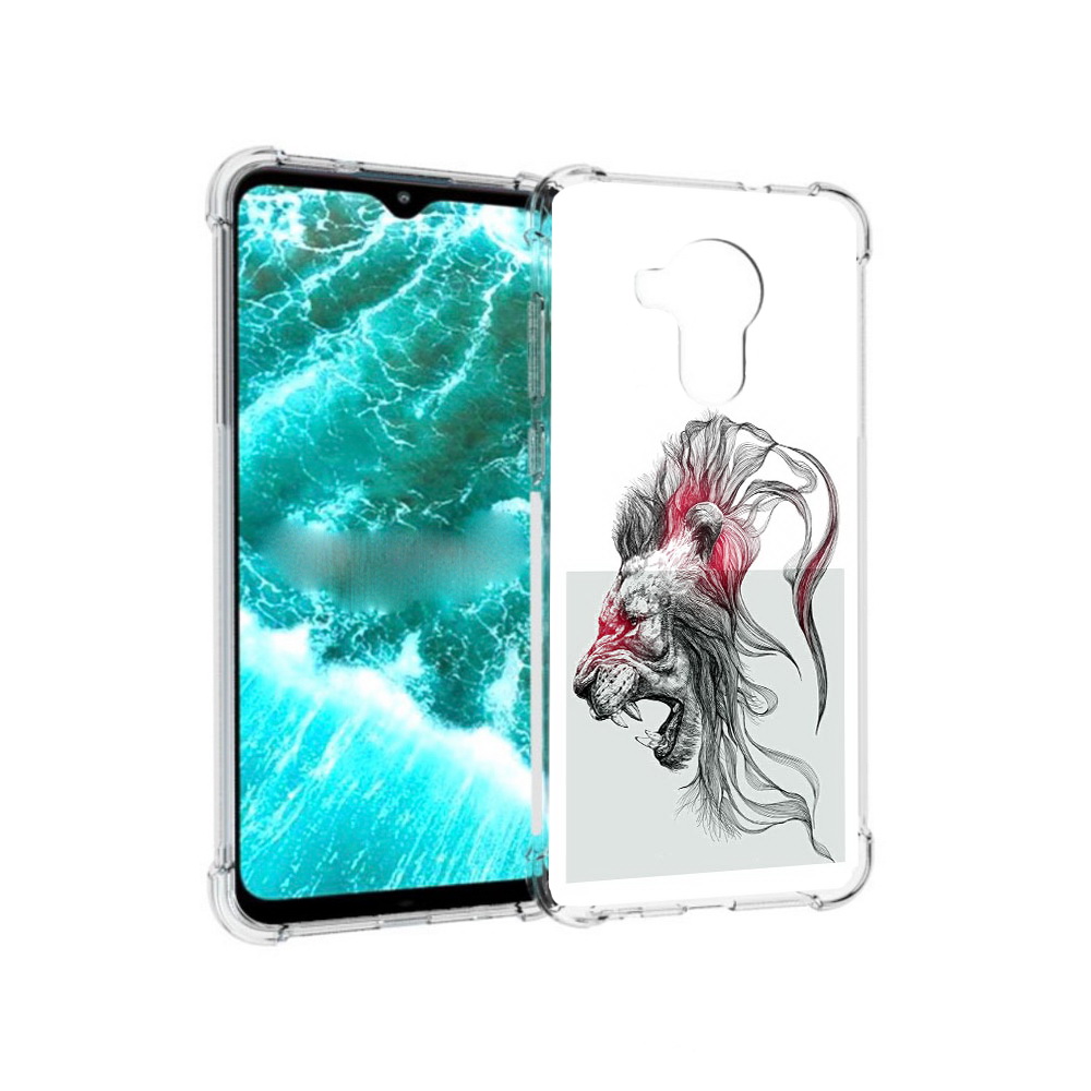 

Чехол MyPads Tocco для Nokia C30 разъяренный лев (PT227054.117.576), Прозрачный, Tocco