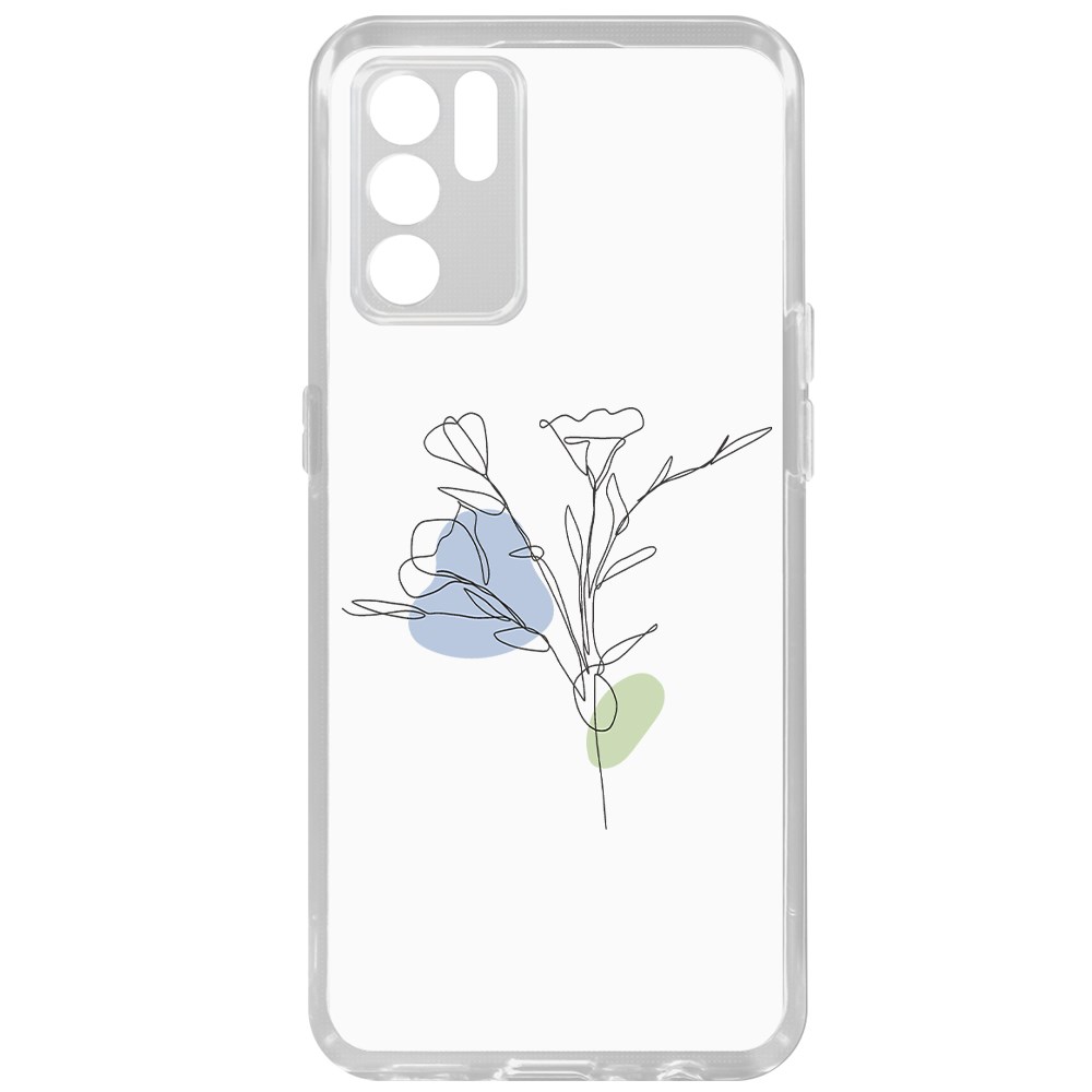 фото Чехол-накладка krutoff clear case эустома для oppo reno6