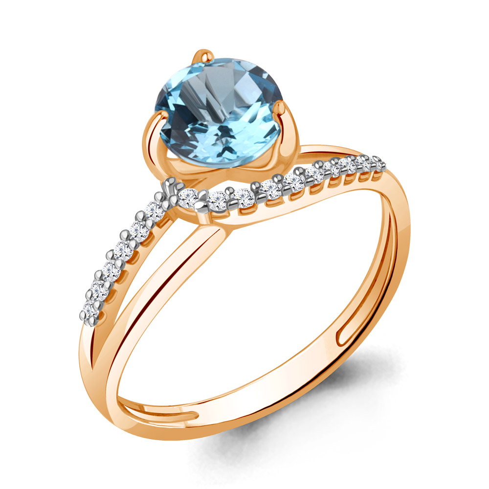 

Кольцо из серебра с топазом р.  Aquamarine 6541205А_925_з, 6541205А_925_з
