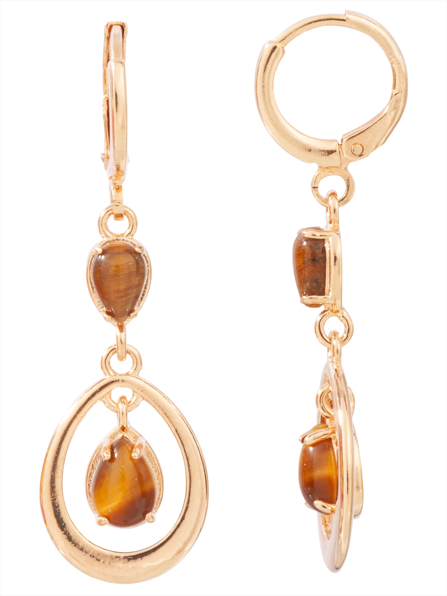 

Серьги из ювелирного сплава Lotus Jewelry 3043E-01ti, тигровый глаз, 3043E-01ti