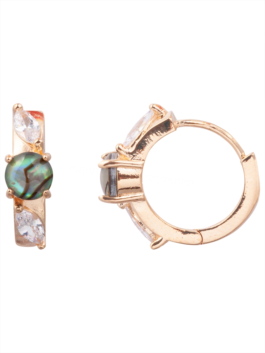 

Серьги из бижутерного сплава Lotus Jewelry 3019E-05AS, ракушка/циркон, 3019E-05AS