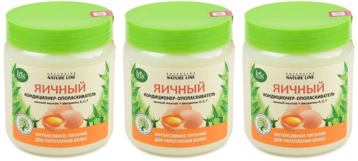 Кондиционер-ополаскиватель IRIS, Exclusive Natureline, Яичный, 500 мл, 3 шт