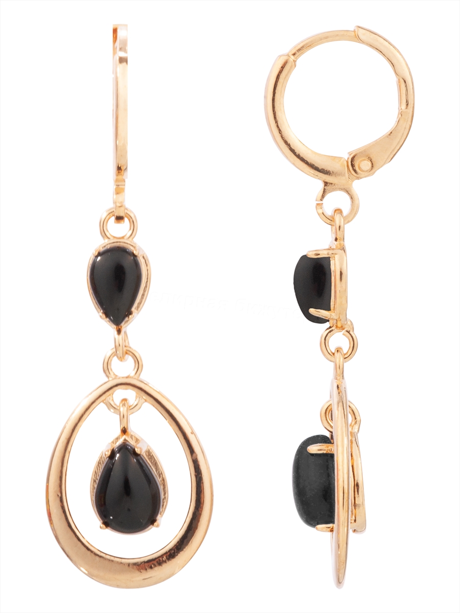 

Серьги из ювелирного сплава Lotus Jewelry 3043E-01on, оникс, 3043E-01on