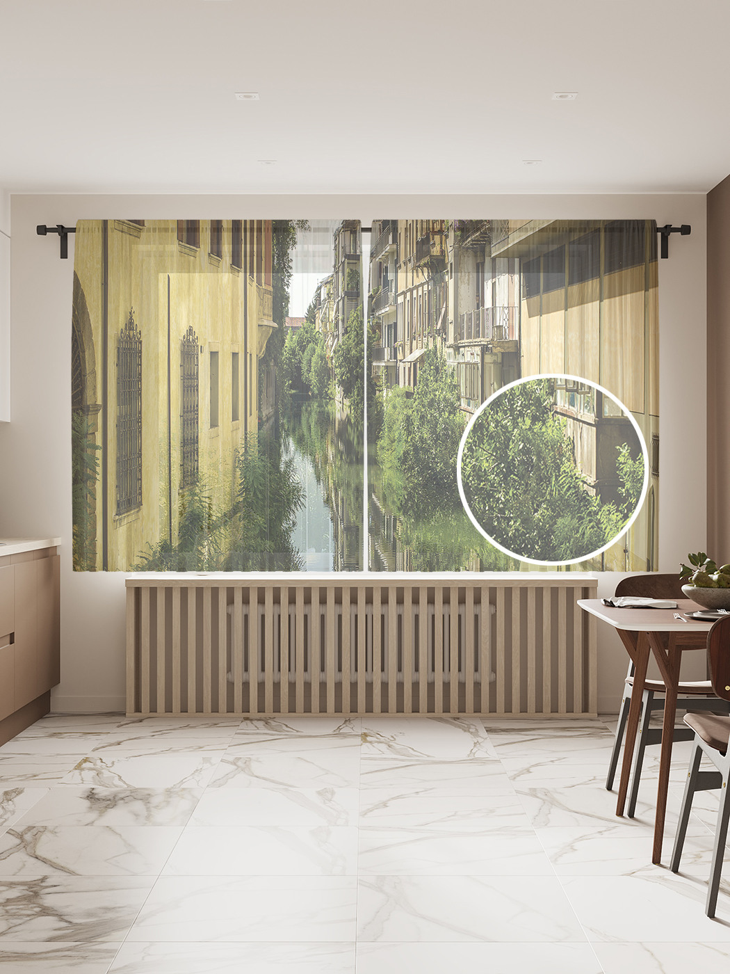 

Фототюль JoyArty "Зеркальная улица", 145x180 см (2 полотна со шторной лентой + 50 крючков), Зеркальная улица