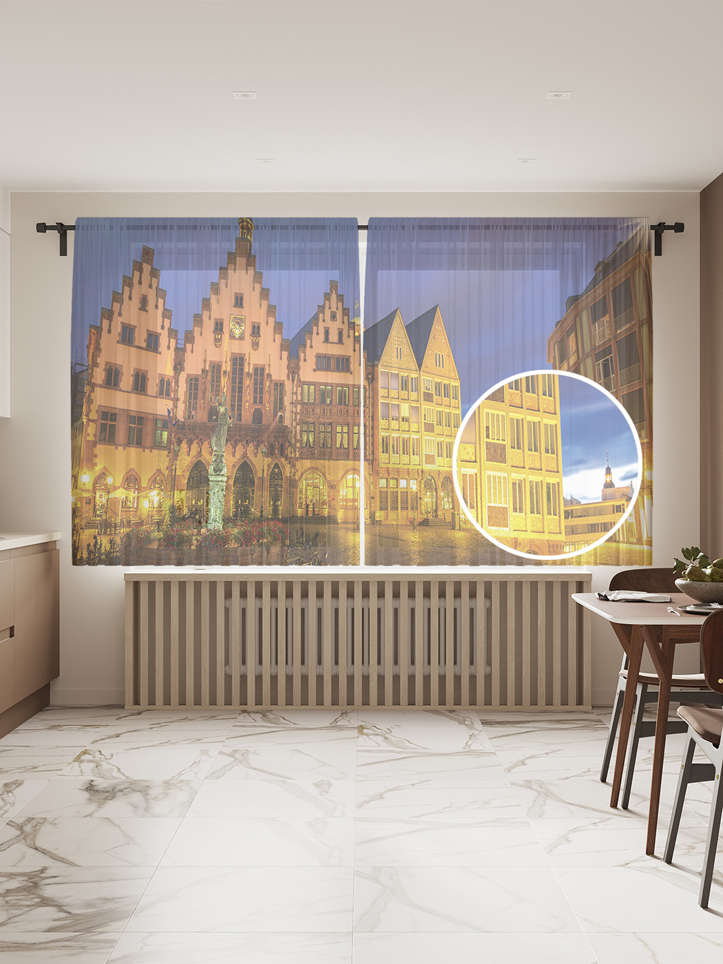 

Фототюль JoyArty "Центральная площадь" 145x180см, 2 полотна, лента, 50 крючков, Центральная площадь