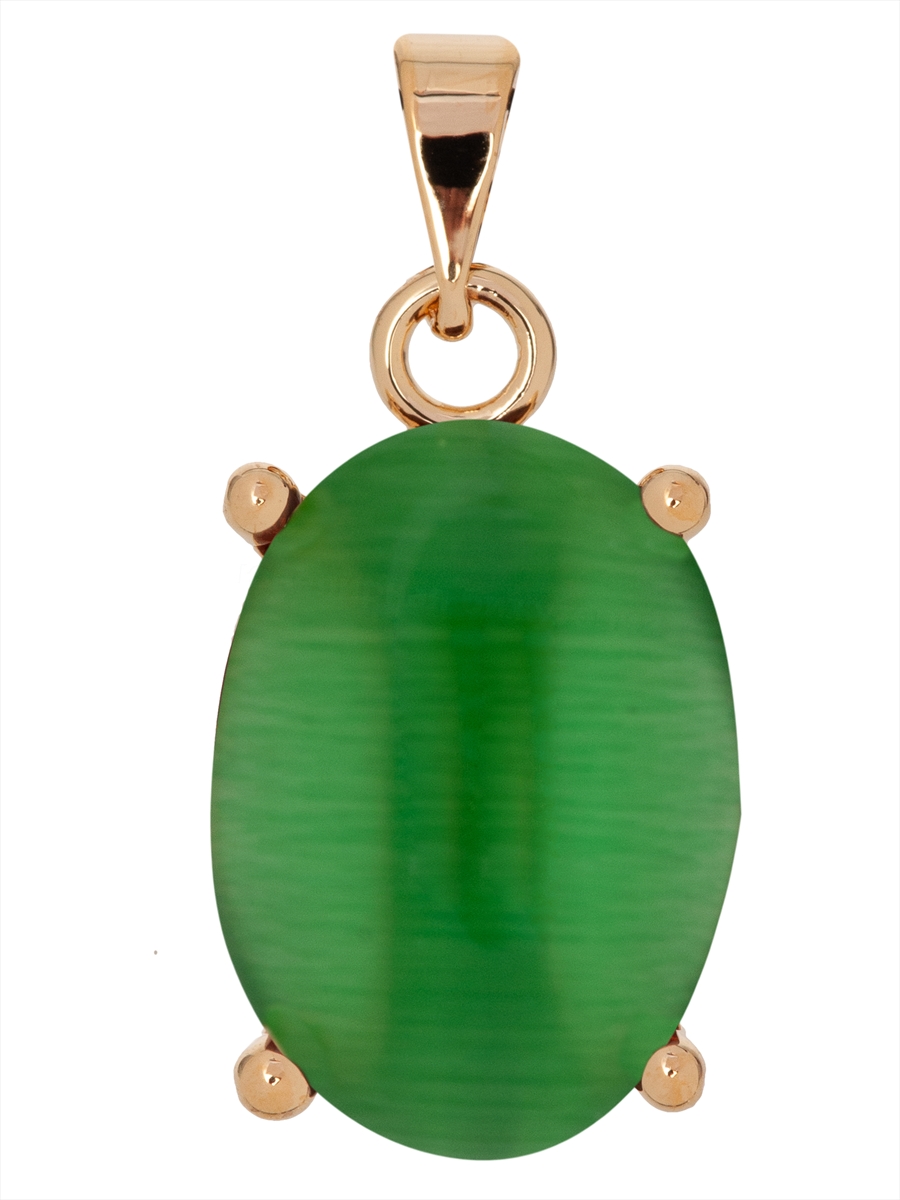 

Кулон из ювелирного сплава Lotus Jewelry 3023P-10Ca-green, кошачий глаз, 3023P-10Ca-green