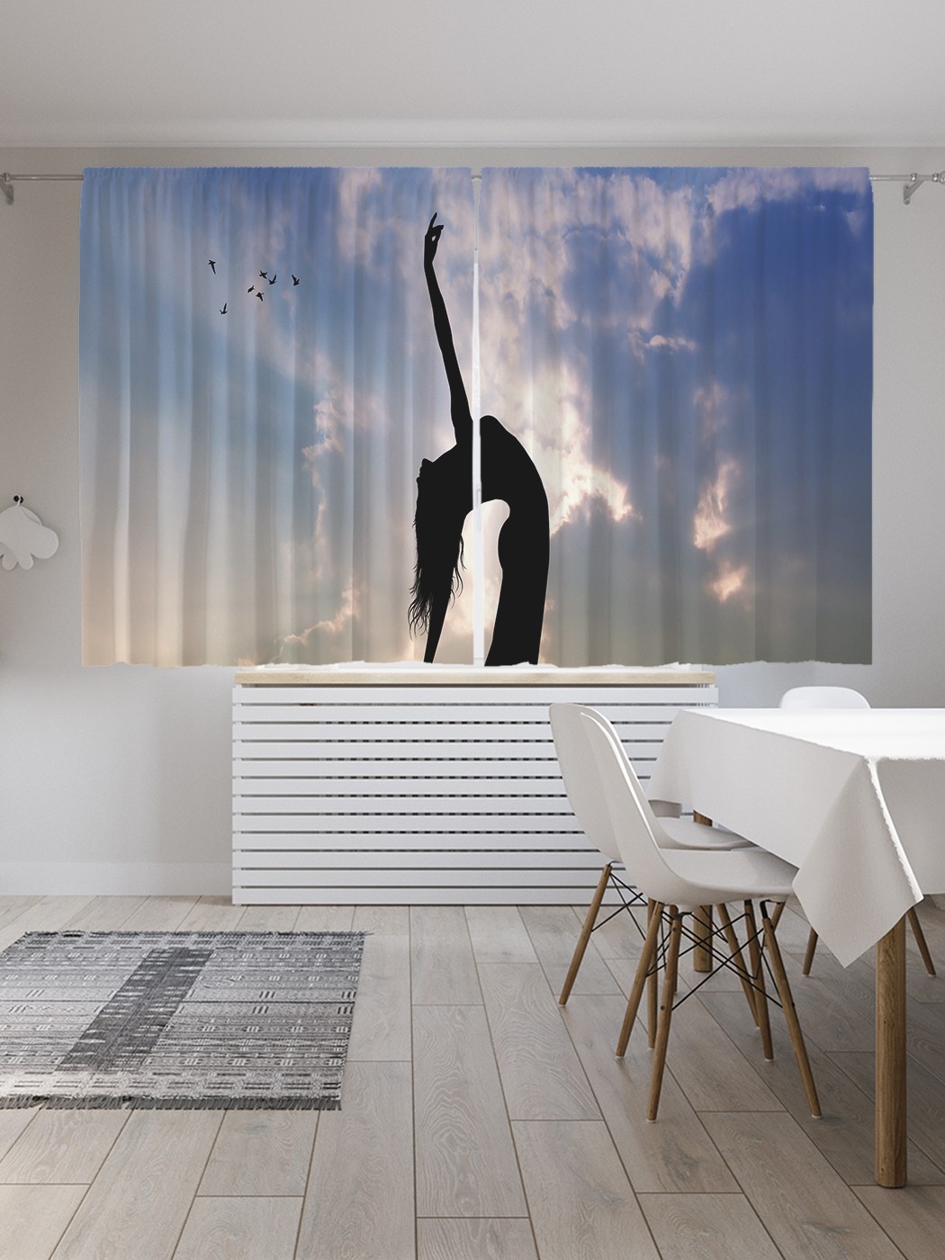 фото Классические шторы joyarty "гибкая фигура", серия oxford delux, 2 полотна 145x180 см