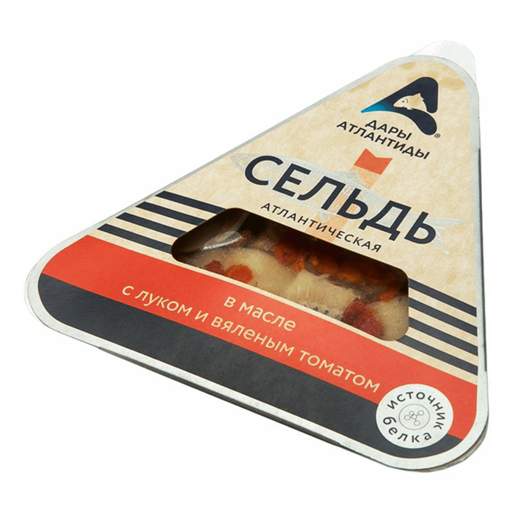 

Сельдь маринованная Дары Атлантиды кусочки филе в масле с луком и вяленым томатом 120 г