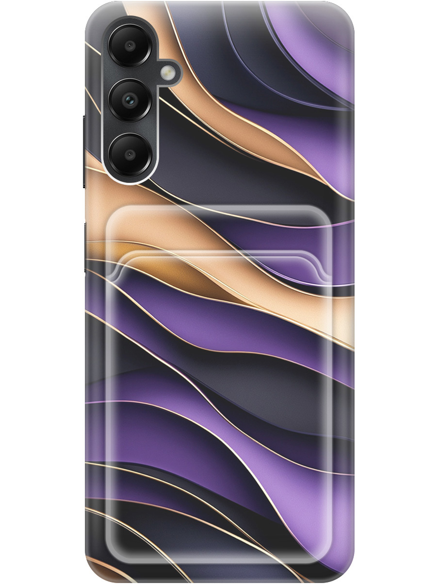 

Силиконовый чехол на Samsung Galaxy A05s с принтом "Сиреневые волны" с карманом для карты, Прозрачный;фиолетовый;черный, 776583731
