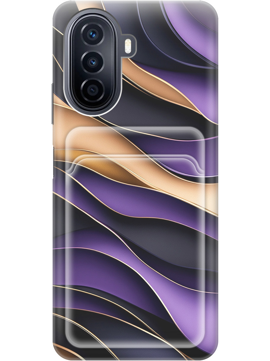 

Силиконовый чехол на Huawei nova Y70 с принтом "Сиреневые волны" с карманом для карты, Прозрачный;фиолетовый;черный, 740133431