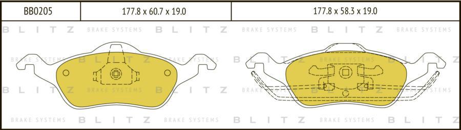 

Тормозные колодки BLITZ передние BB0205