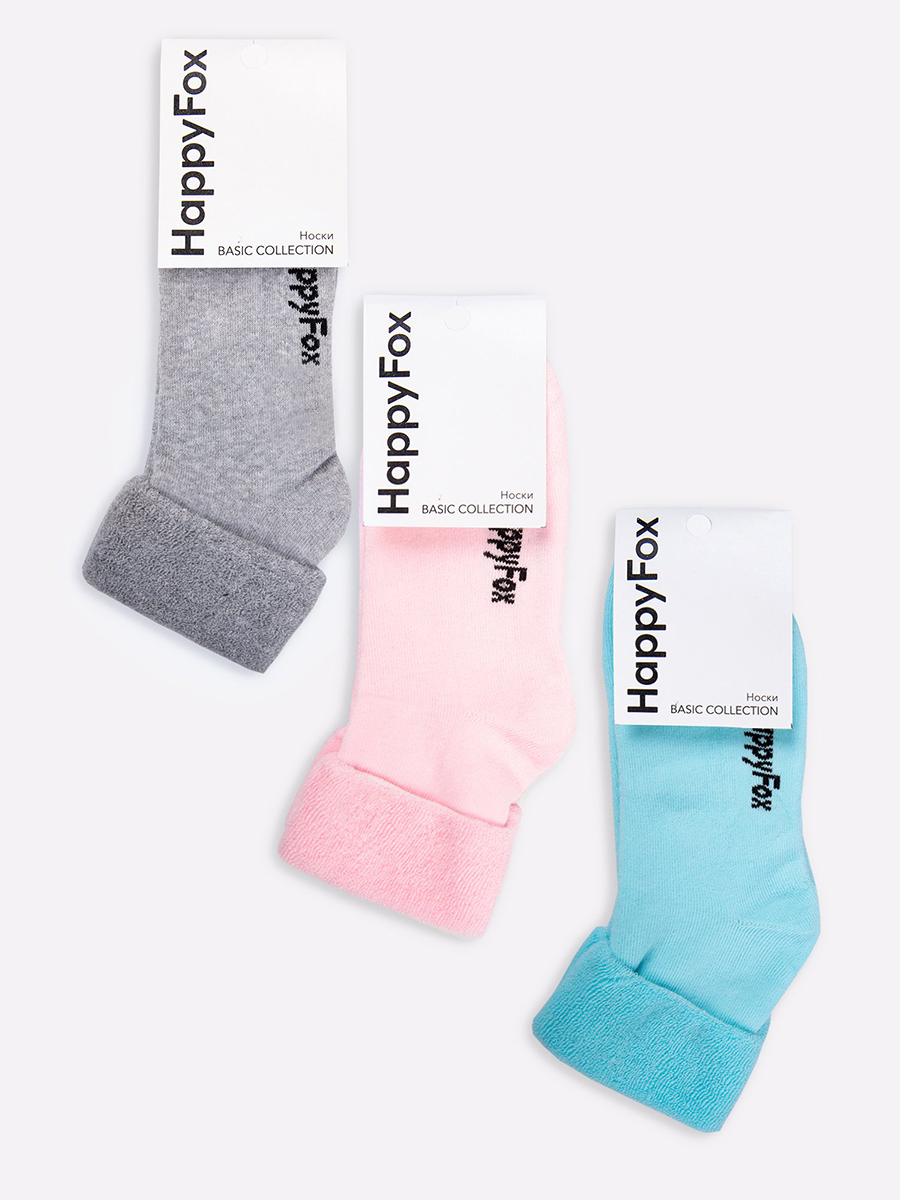 Комплект носков женских HappyFox HFET10002NB разноцветных 25-27, 3 пары